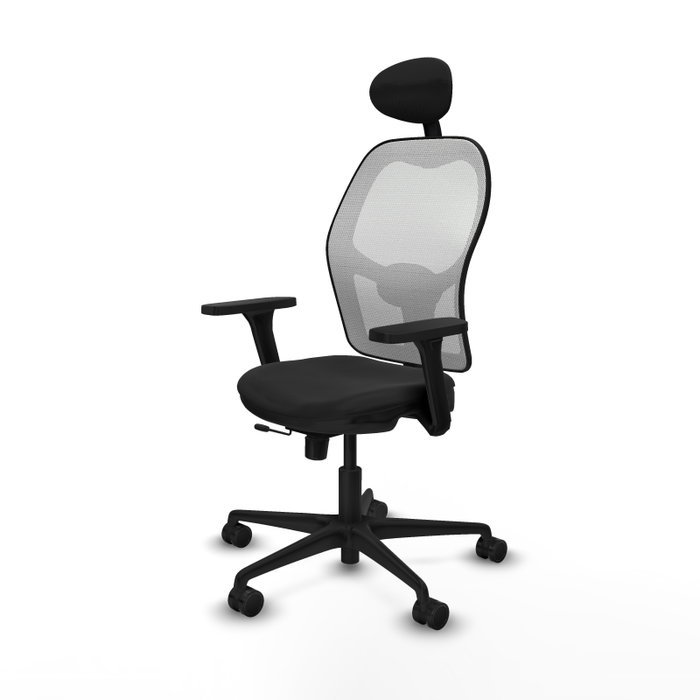 PIQUERAS Y CRESPO Silla de oficina Jorquera con mecanismo Sincro/Traslack, Negro y Blanco