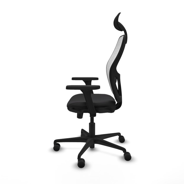 PIQUERAS Y CRESPO Silla de oficina Jorquera con mecanismo Sincro/Traslack, Negro y Blanco