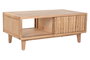 DKD Home Decor Mesa Centro Scandi Natural con 2 Puertas, Mindi, Dimensiones 110 cm Ancho x 60 cm Largo x 45 cm Alto