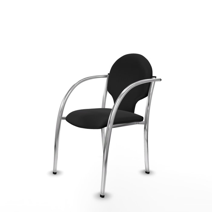 PIQUERAS Y CRESPO Silla Hellín Negro con Brazos Fijos y Tapizado en Similpiel PIQUERAS Y CRESPO Silla Hellín Negro con Brazos Fijos y Tapizado en Similpiel