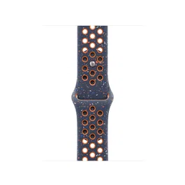 Apple Watch Nike Sport Band, Correo Fluoroelastomero con Clip de Aluminio, Diseño Jaspeado Azul/Naranja, Talla S/M, Modelos 38mm 40mm 41mm, Referencia MC2E4ZM/A
