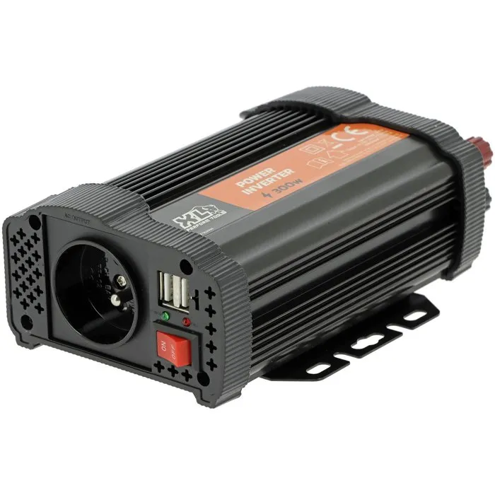 XLPT AAAQG37681 Convertidor 12V-230V 300W con 2 Salidas USB y Fusibles Incluidos