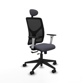 PIQUERAS Y CRESPO Silla de oficina Motilla con mecanismo Sincro/Traslack, Gris oscuro y Negro