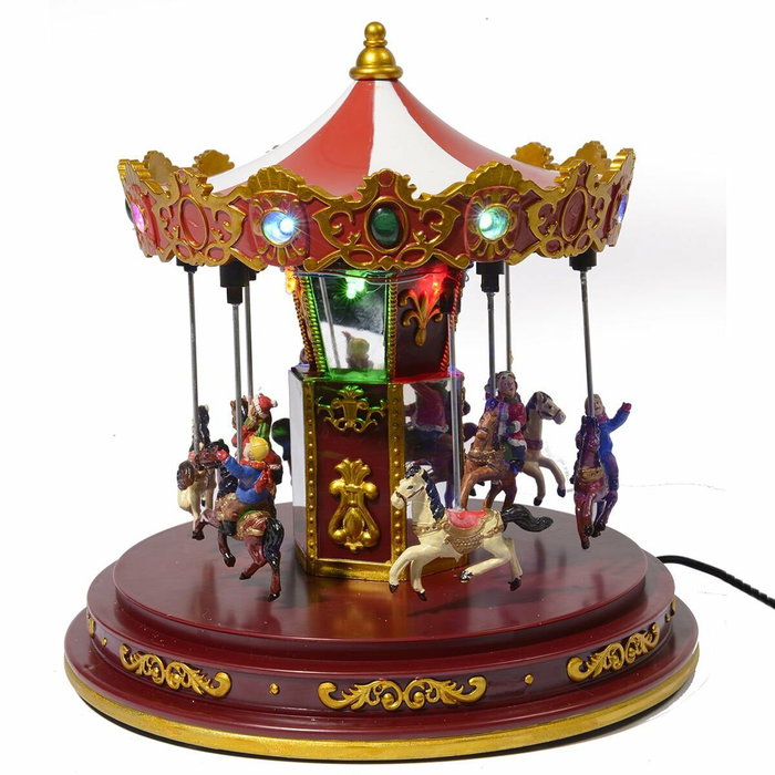 Lumineo Carrusel de invierno con movimiento y luz LED multicolor Lumineo Carrusel de invierno con movimiento y luz LED multicolor