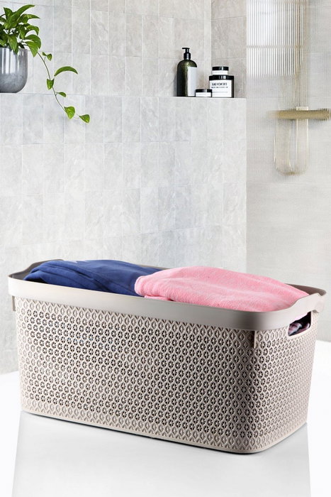 Mijölnir Juego de 3 Cestas SFRBNYST-3 Beige Organizador Lavandería Cesta Multiusos Caja Detergente 55L 35L 10L