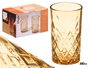 Vivalto Vaso Troquelado 380 ml Ambar Vidrio 7,6 x 13,5 cm (Set de 24)