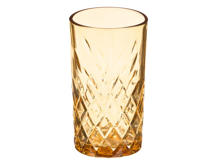 Vivalto Vaso Troquelado 380 ml Ambar Vidrio 7,6 x 13,5 cm (Set de 24)