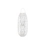 DKD Home Decor Portavelas de Mimbre y Cristal Blanco 34x34x80 cm