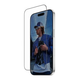 PanzerGlass Protector de Pantalla Ultra-Wide Fit Fastfit con Marco Negro para iPhone 17 e iPhone 16 Pro