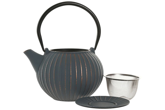 DKD Home Decor Tetera Oriental Turquesa Set de 3 Piezas 13.5 x 19.5 x 16 cm