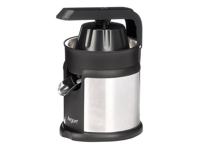 Argon Exprimidor Manual de Acero Inoxidable y Plástico Negro, 120W, Dimensiones 15x25.5x21 cm, Enchufe VDE (Set de 6)