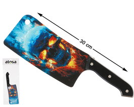Cuchillo Decorativo Con Mango de Calavera Azul 30 cm - Accesorio Halloween