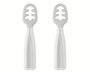 KioKids Set 2 Precucharas Grises para Bebés +6 Meses, Cuchara de Entrenamiento para Alimentación Autónoma, Material Polipropileno y TPE, Color Gris