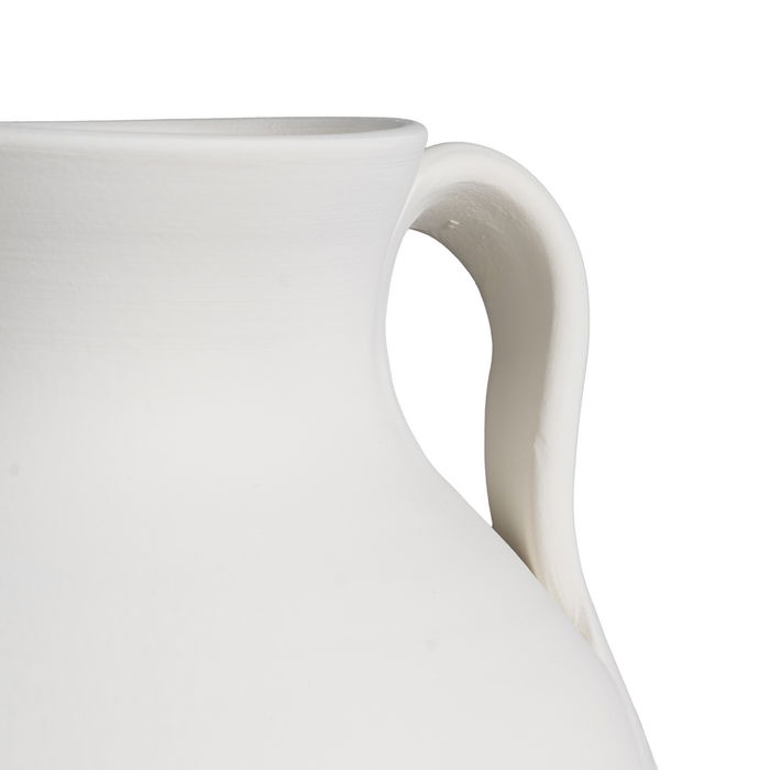 Vasija Blanco Barro Decoración 27 X 27 X 46 cm