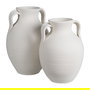 Vasija Blanco Barro Decoración 27 X 27 X 46 cm