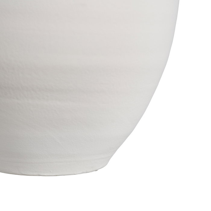 Vasija Blanco Barro Decoración 27 X 27 X 46 cm