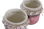 DKD Home Decor Macetero de Gres y Cuerda Mermelada