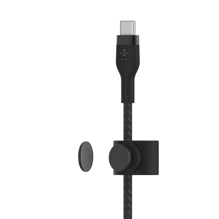 Belkin CAA011BT1MBK Cable de Carga USB-C a Lightning con Forro de Silicona Trenzada, 1 Metro, Negro