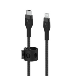 Belkin Cable USB-C a Lightning (MDRP40S) - 1 m - Trenzado de Silicona - Negro