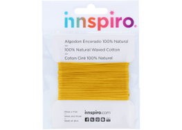 Innspiro Cordón de Algodón Encerado Fino Amarillo 1,5mm 5m