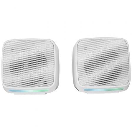 Mars Gaming Altavoces Bluetooth MS-PRO Blanco con Iluminación RGB Flow Dinámica 10W Control de Volumen Conexión Jack 3.5mm