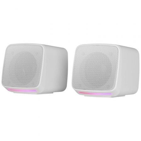Mars Gaming Altavoces Bluetooth MS-PRO Blanco con Iluminación RGB Flow Dinámica 10W Control de Volumen Conexión Jack 3.5mm