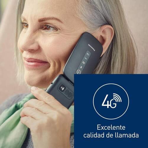 Panasonic - Teléfono móvil 4G Concha, móvil de concha plegable con conectividad 4G