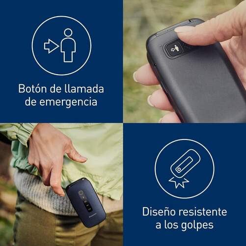 Panasonic - Teléfono móvil 4G Concha, móvil de concha plegable con conectividad 4G