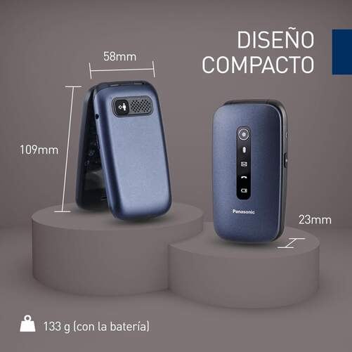 Panasonic - Teléfono móvil 4G Concha, móvil de concha plegable con conectividad 4G