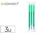 Q-connect Recambio Bolígrafo Retráctil Borrable KF11060 Verde Recargable Caja 3 Unidades