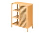 Berilo Mueble Puerta Lateral 4 Baldas Bambú 84x9.5x33 cm Madera MDF