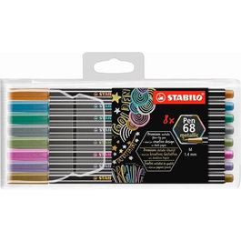 Stabilo Rotuladores Pen 68 Metallic C-Surtidos Metálicos Estuche De Plástico 8 Ud