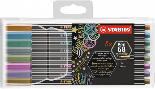 Stabilo Pen 68 Metallic Estuche de 8 Rotuladores Colores Metálicos Surtidos Stabilo Pen 68 Metallic Estuche de 8 Rotuladores Colores Metálicos Surtidos