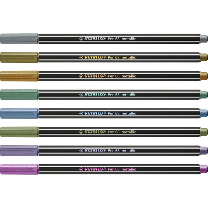 Stabilo Pen 68 Metallic Estuche de 8 Rotuladores Colores Metálicos Surtidos Stabilo Pen 68 Metallic Estuche de 8 Rotuladores Colores Metálicos Surtidos