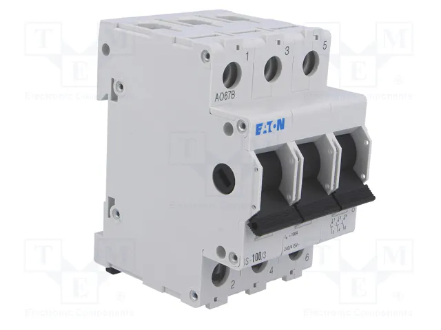 EATON ELECTRIC Interruptor de aislamiento IS-100/3 de 3 polos, 100A, 240VAC EATON ELECTRIC Interruptor de aislamiento IS-100/3 de 3 polos, 100A, 240VAC