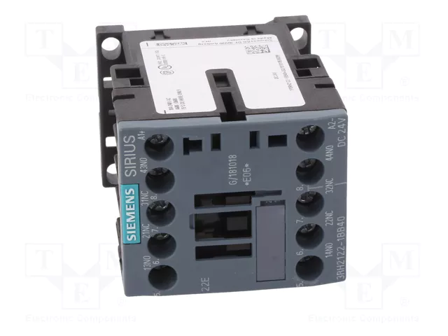 SIEMENS 3RH2122-1BB40 Contactor 4-polar 24VDC 10A S00