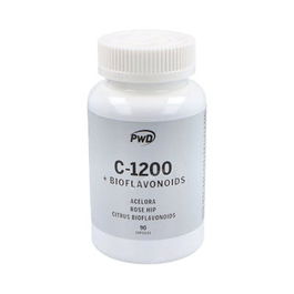 PWD NUTRITION C-1200 + Bioflavonoides 90 Cápsulas | Vitamina C 1200mg, Refuerzo Inmunológico, Antioxidante, Formación Colágeno