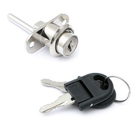 HERRAJES ALK D16X22 Cerradura Redonda Cajon Negro Con Vastago C/Llaves F/Negra Artic. P/Buck De Cajones. Llaves Diferentes Acabado Niquel