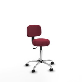 PIQUERAS Y CRESPO Silla Llanos giratoria granate con base cromada