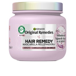 Garnier Original Remedies Mascarilla Rellenadora Agua de Arroz - Para Cabello Largo y Apagado - 340 ml - Tratamiento 1 Minuto Sin Siliconas Vegano