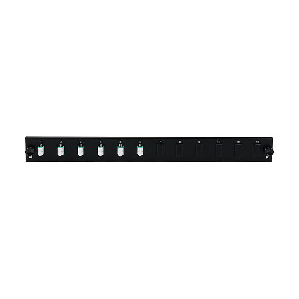 EFB Elektronik Placa frontal de 12 puertos con 6 x LC Duplex OM3, Negro