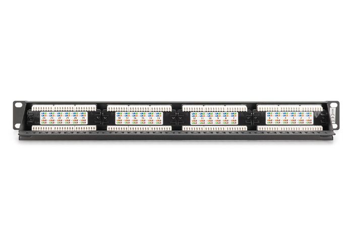 Digitus CAT 6 Patch Panel - Panel de Conexiones para Red Ethernet, Clase E 250 MHz, UL Certified, RJ45 Hembra Blindado, 1U, Color-codificado EIA/TIA 568B