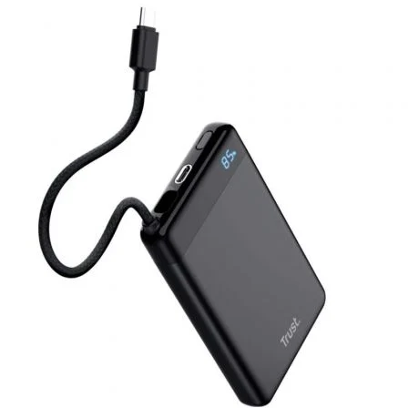 Trust Batería Externa Powerbank Fiera 25880 10000mAh 20W Carga Rápida USB Tipo-C Doble Puerto Pantalla LED