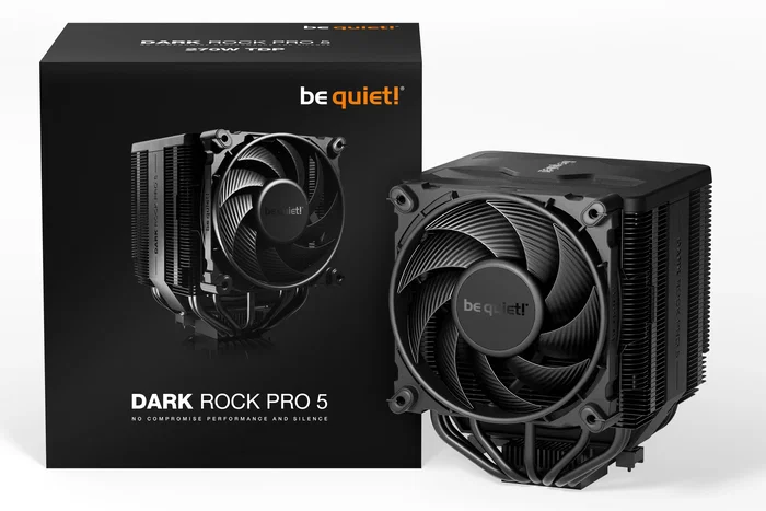 be quiet! Dark Rock Pro 5 Disipador de CPU de Aire con 7 Tubos de Calor, Negro - Compatible con LGA 1150/1151/1155/1200/1700, AM4 y AM5