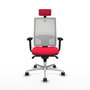 PIQUERAS Y CRESPO Silla de oficina Horna con mecanismo Sincro, Rojo y Blanco
