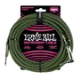 Ernieball Cable de Instrumento Trenzado Jack-Jack Negro / Verde 2,54 M