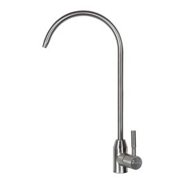 Verhal Grifo de Cocina Monomando Caño Alto para Osmosis, Plateado Cepillado, Cuerpo de Inox, Incluye Conexiones Flexitub y Kit