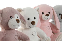 DKD Home Decor Peluche Marron Blanco 20 x 28 x 25 cm (4 Unidades)