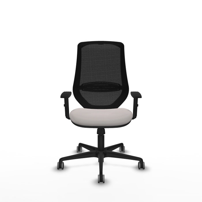 PIQUERAS Y CRESPO Silla de oficina Mardos con mecanismo Sincro, Blanco y Negro