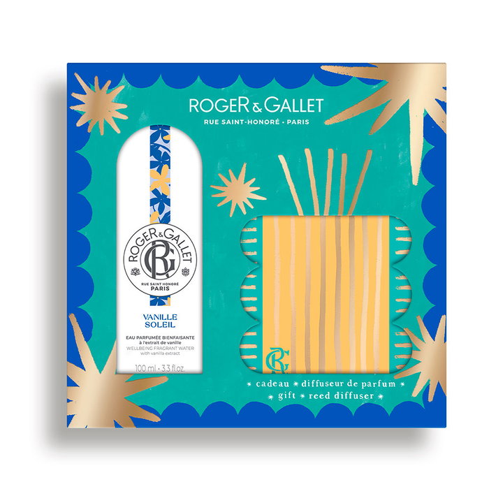 Roger & Gallet Vanille Soleil Agua Perfumada Bienestar Estuche 2 Piezas - 100 ml + Ambientador Mikado